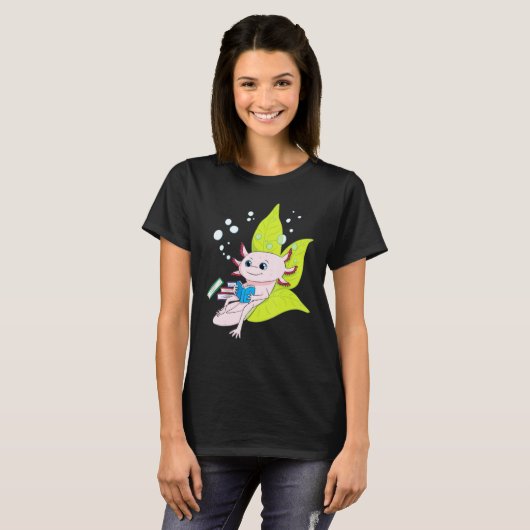 T-shirt Axolotl Bookworm Girls Boys Livre Lecture Axolotl (Devant entier)