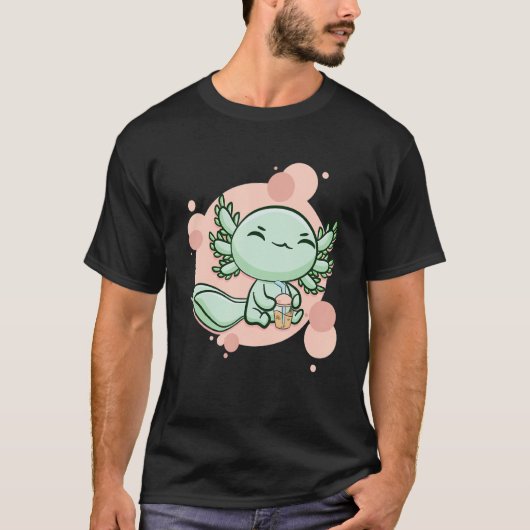 T-shirt Axolotl Bubble Tea Ambystoma Mexicanum Walking Fis (Devant)