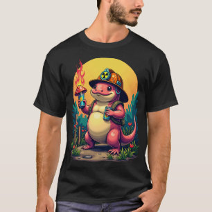 T-shirt Axolotl Cueilleur de Champignons Kitsch Post Apoca