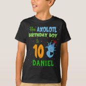 T-shirt Axolotl Custom Birthday Boy Matching (Devant)