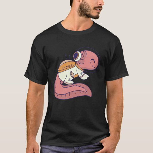 T-shirt axolotl cute funny axolotl lover space spaceman (Devant)