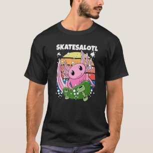 T-shirt Axolotl de skate rétro Skatesalotl Skateur Axo
