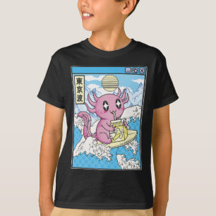 T-shirt Axolotl de surf buvant du lait de Nana Kawaii Anim