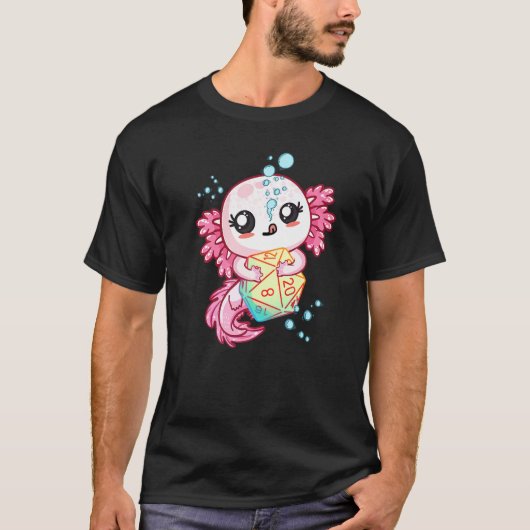 T-shirt Axolotl Dice Pour Dragons D20 Rpg Gamer Girls Femm (Devant)