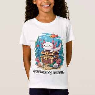 T-Shirt Axolotl est fièrement assis au-dessus d'un coffre