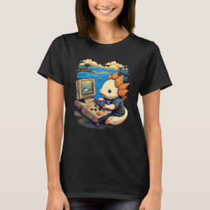 T-shirt Axolotl Fish Jouer Jeu Vidéo Lizard Gamer