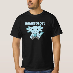 T-shirt Axolotl Gamesolotl Cute Animaux Pour Les Joueurs