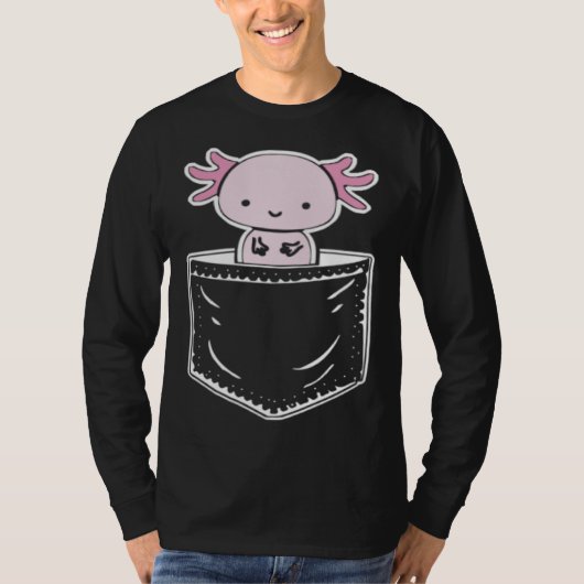 T-shirt Axolotl Inside Pocket Watching You Walking Fish Ax (Devant)