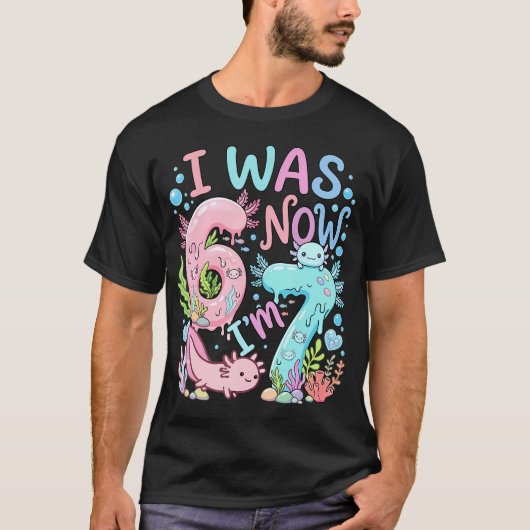 T-shirt Axolotl J'avais 6 ans Maintenant J'ai 7 ans (Devant)