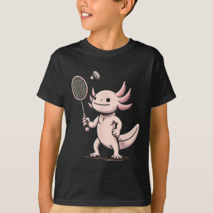 T-shirt Axolotl Jouant au Joueur de Badminton Navette Spor