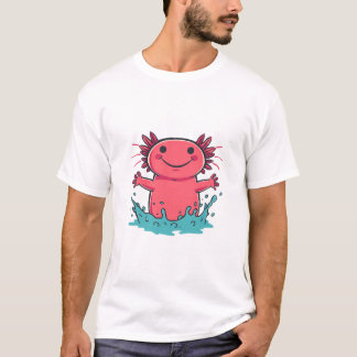 T-shirt Axolotl joyeux dans une éclaboussure d'eau