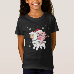 T-Shirt Axolotl Llama Alpaca Noël Animaux d'hiver