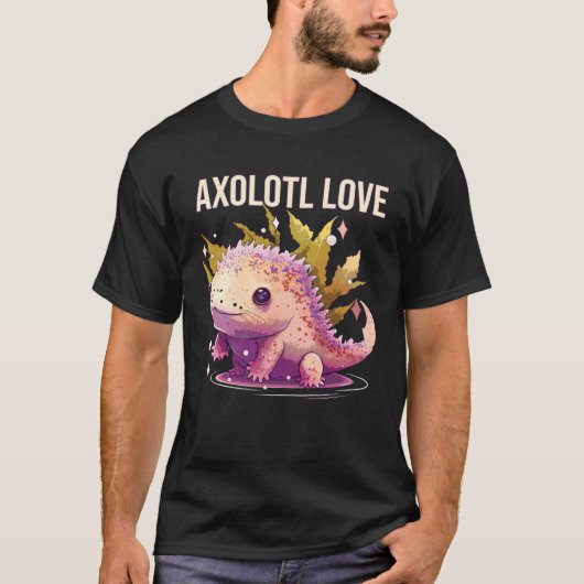 T-shirt Axolotl Love Amphibian Mexican Walking Fish Axolot (Devant)