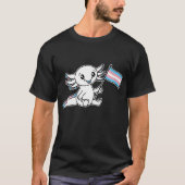 T-shirt Axolotl mignon avec drapeau de la Trans Pride LGBT (Devant)