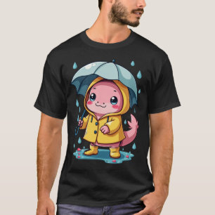T-shirt Axolotl Mignon Sous Veste de Pluie Temps Mignon