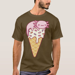 T-shirt Axolotl mignon sur Vanilla Ice Cream Cone Drôle