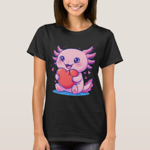 T-shirt Axolotl Mignon Tenant un Cœur Brisé – Cute Pi