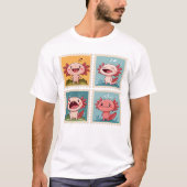 T-shirt Axolotl mignon Timbre Axolotl (Devant)