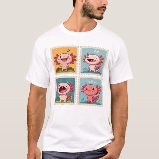 T-shirt Axolotl mignon Timbre Axolotl (Devant)