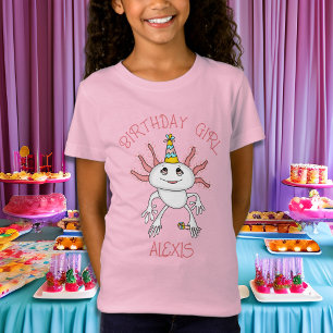 T-Shirt Axolotl personnalisé thème d'anniversaire fille