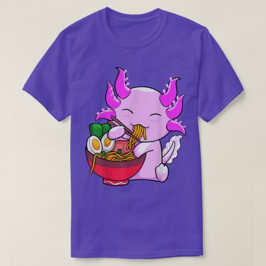 T-shirt Axolotl Ramen nouilles japonais Otaku Kawaii Anime (Design devant)