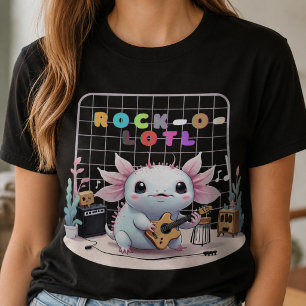 T-shirt Axolotl Rockstar : Musicien Amphibien Adorable