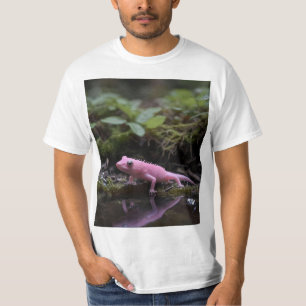 T-shirt Axolotl Rose Au Bord De La Rivière,