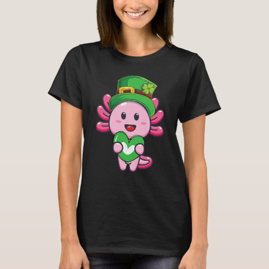 T-shirt Axolotl Saint Patricks Day Boys Girls Axolotl St P (Devant)