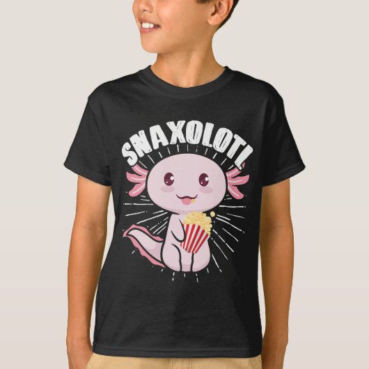 T-shirt Axolotl Snack Monster Snaxolotl Kawaii (Devant)