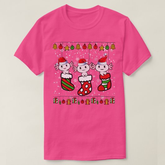 T-shirt Axolotl Socks Christmas Light Funny Family Pajamas (Design devant)