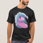 T-shirt Axolotl Surfing Ocean Sea Axolotl Sea Ocean Animal (Devant)