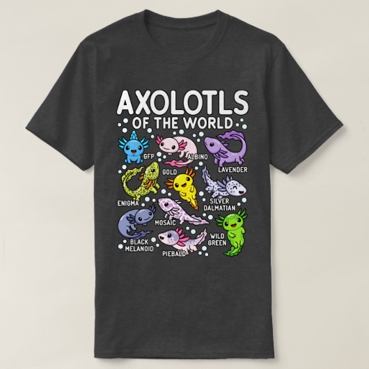T-shirt Axolotls Du Monde Mignonne Kawaii Axolotl (Design devant)