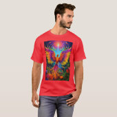 T-shirt Ayahuasca Phoenix : Un voyage fluorescent à Eden (Devant entier)