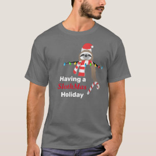 T-shirt Ayant des vacances SlothMas Lumières de Noël