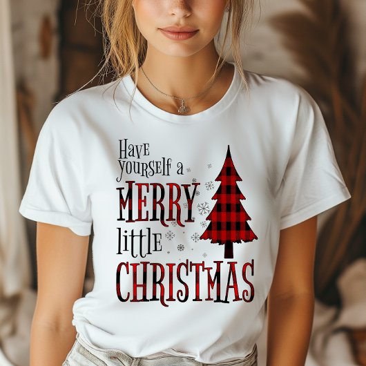 T-shirt Ayez Un Joyeux Petit Arbre Plaid De Noël