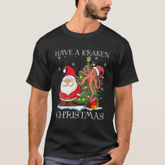 T-shirt Ayez Une Pieuvre De Noël Kraken Dans Un Arbre De N