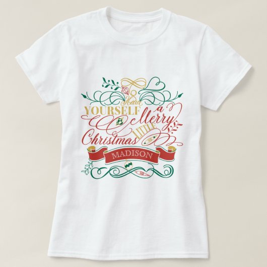 T-shirt Ayez vous-même une joyeuse petite typographie de (Design devant)