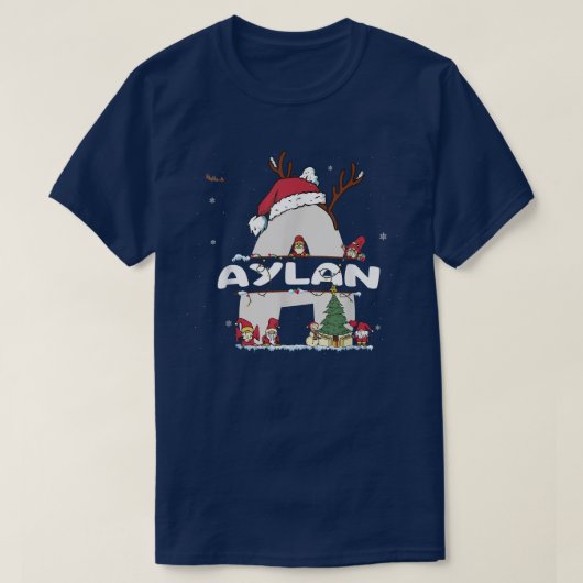 T-shirt Aylan Christmas w Aylan Nom pour les Noël drôles (Design devant)