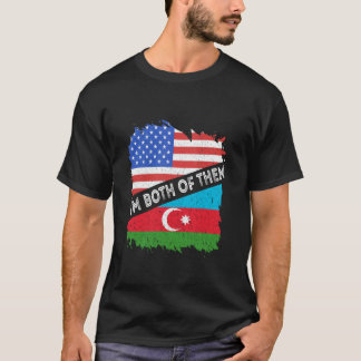 T-shirt Azerbaïdjan Amérique États-Unis Je suis les deux A