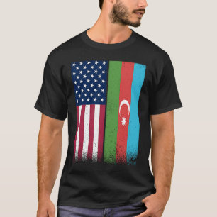 T-shirt Azerbaïdjan Azerbaïdjanais Drapeaux Américains Fi