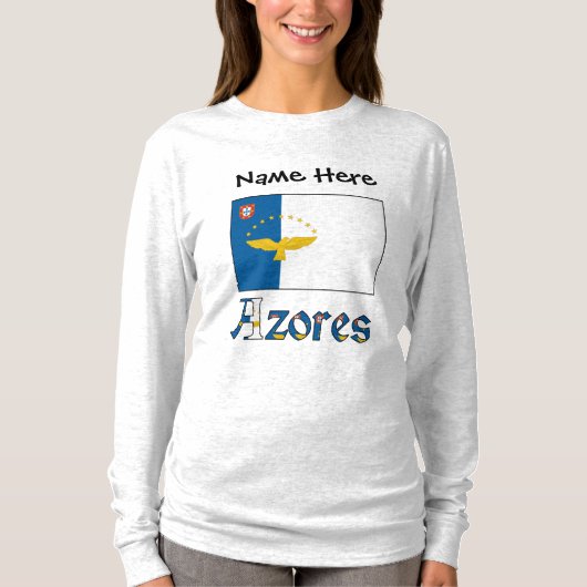 T-shirt Azores Drapeau Azoréen Personnalisé (Devant)