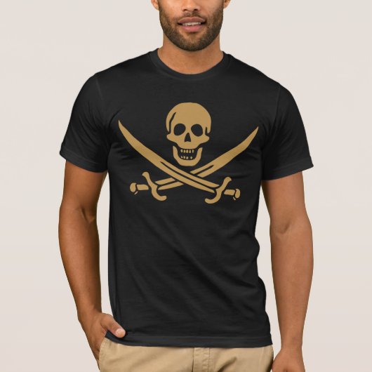 T-shirt Aztec Gold Crâne et cutlass Pirate Calico Jack (Devant)