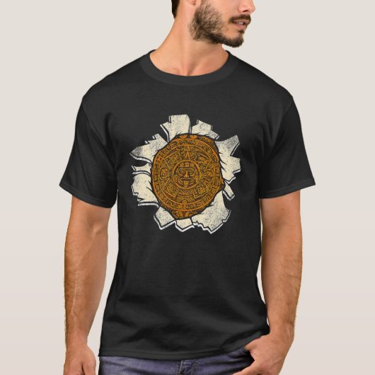 T-shirt Aztec Mayas Aztec Calendrier Mexique Histoire 1 (Devant)