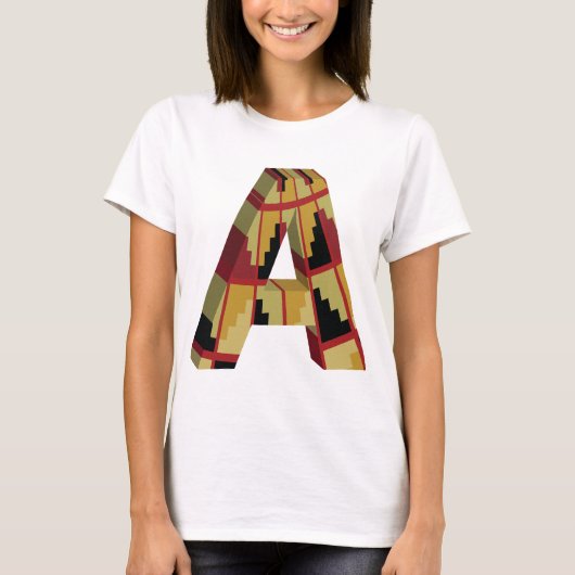 T-shirt Aztec Navajo Pattern Letter A (Devant)