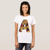 T-shirt Aztec Navajo Pattern Letter A (Devant entier)
