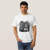 T-shirt Aztec Skeleton Warrior avec Princess (Devant entier)