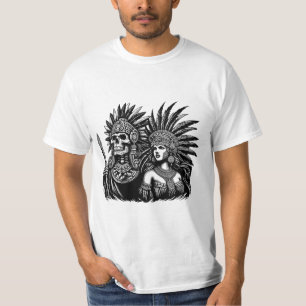 T-shirt Aztec Skeleton Warrior avec Princess