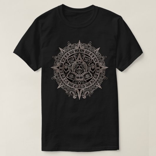 T-shirt Aztec Sun Calendar Aztec Sun Stone Maya Sun Symbo (Design devant)