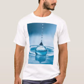 T-shirt "Azure Elegance - Bleu clair gouttelet d'eau sur W (Devant)