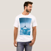 T-shirt "Azure Elegance - Bleu clair gouttelet d'eau sur W (Devant entier)